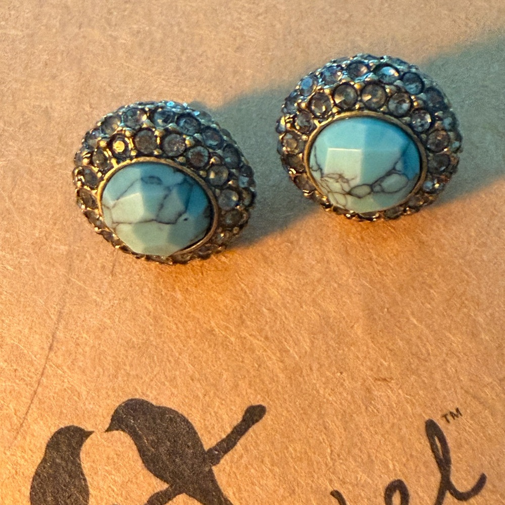 Chloe + Isabel Pave Turquoise Elegant Stud Earrings